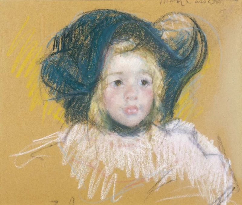 Mary Cassatt - Bambina con un grande cappello